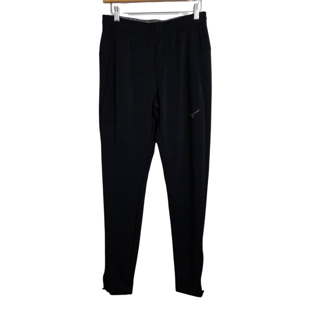 Mizuno Women's Alpha Quest Trainer Pants Black Ankle Zip Pockets Long MEDIUM